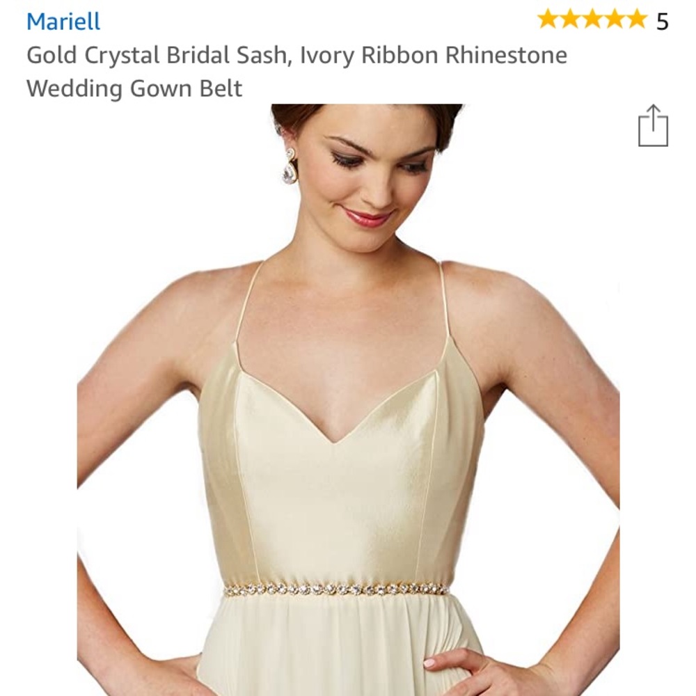 Mariell gold bridal sash